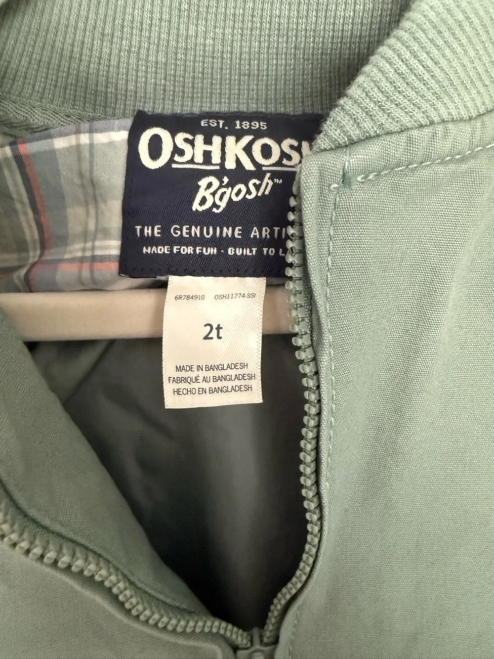 Oshkosh Bogash Kids Sage Green Bomber Jacket-2t